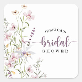 Wildbloms Möhippa Rustic Blommigt Fyrkantigt Klistermärke