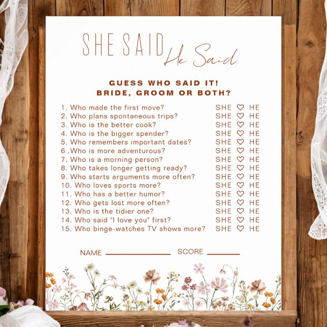 Wildbloms Möhippa sa att hon sa att spel Poster (Skapare uppladdad)