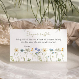 Wildbloms Neutralt Baby Shower Diaper raffle Tilläggskort
