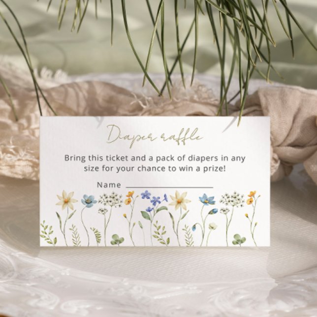Wildbloms Neutralt Baby Shower Diaper raffle Tilläggskort (Skapare uppladdad)