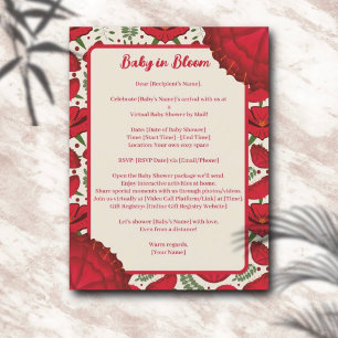 Wildbloms Red Poppy Baby Shower efter Avstånd Vykort