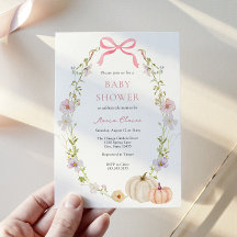 Wildbloms Rosa Bow Pumpkin Baby Shower