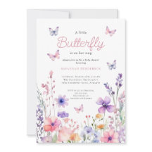 Wildbloms Rosa Butterfly Blommigt Baby Shower