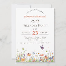 Wildbloms Rosa Lila Garden Party 29:e födelsedagen