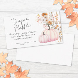 Wildbloms Rosa Pumpkin Baby Shower Diaper Raffle Tilläggskort