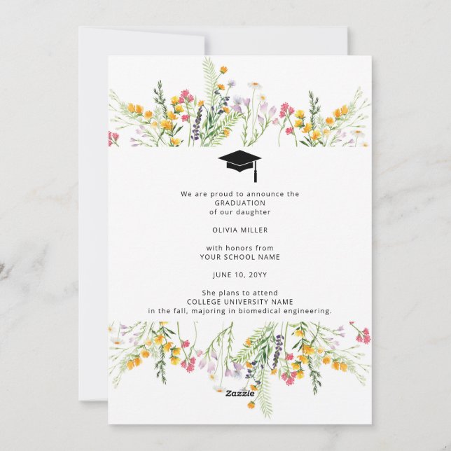 Wildbloms Studentfest Photo Announcement Julkort (Baksida)