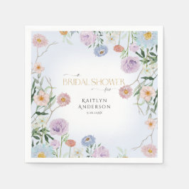 Wildbloms Vår Rosa Blommigt med blå Möhippa Pappersservett