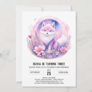 Wildbloms Varg Girl Birthday Inbjudningar