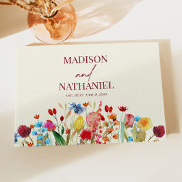 Wildbloms Vild Flower Blommigt Garden Wedding Gästböcker