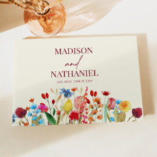 Wildbloms Vild Flower Blommigt Garden Wedding Gästböcker