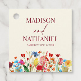 Wildbloms Vild Flower Blommigt Garden Wedding Gåvor Etiketter