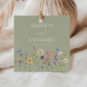 Wildbloms Vild Flower Blommigt Garden Wedding Gåvor Etiketter