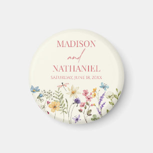 Wildbloms Vild Flower Blommigt Garden Wedding Magnet