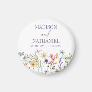 Wildbloms Vild Flower Blommigt Garden Wedding Magnet