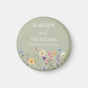 Wildbloms Vild Flower Blommigt Garden Wedding Magnet