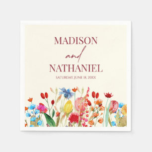 Wildbloms Vild Flower Blommigt Garden Wedding Pappersservett