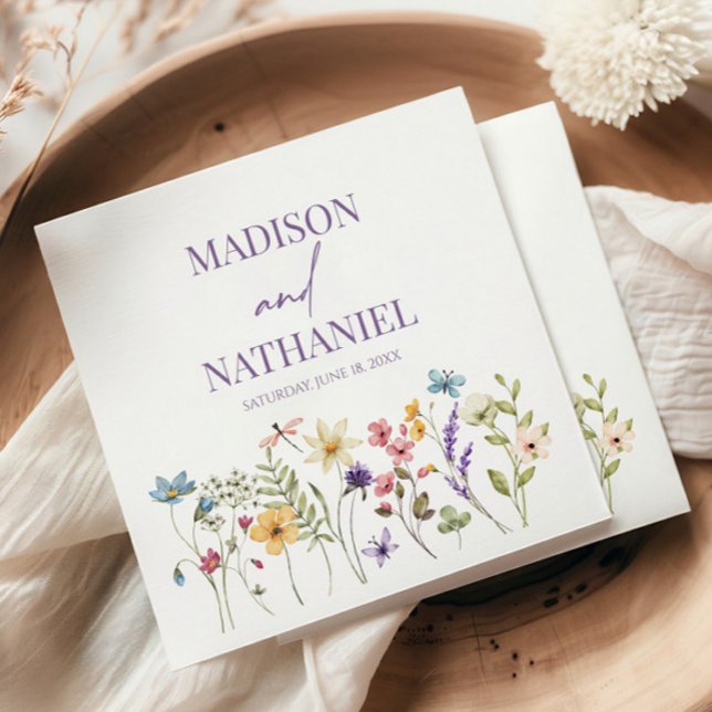 Wildbloms Vild Flower Blommigt Garden Wedding Pappersservett (Skapare uppladdad)