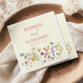 Wildbloms Vild Flower Blommigt Garden Wedding Pappersservett