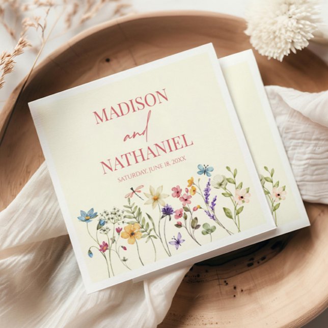 Wildbloms Vild Flower Blommigt Garden Wedding Pappersservett (Skapare uppladdad)