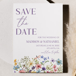 Wildbloms Vild Flower Blommigt Garden Wedding Spara Datumet