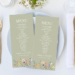 Wildbloms Vild Flower Blommigt Garden Wedmeds Food Meny<br><div class="desc">Det här är en Grönt Wildbloms Vild Flower Blommigt Garden Wedding-meny.</div>
