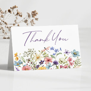 Wildbloms Vild Flowers Blommigt Garden Tack Kort