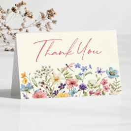 Wildbloms Vild Flowers Blommigt Garden Tack Kort