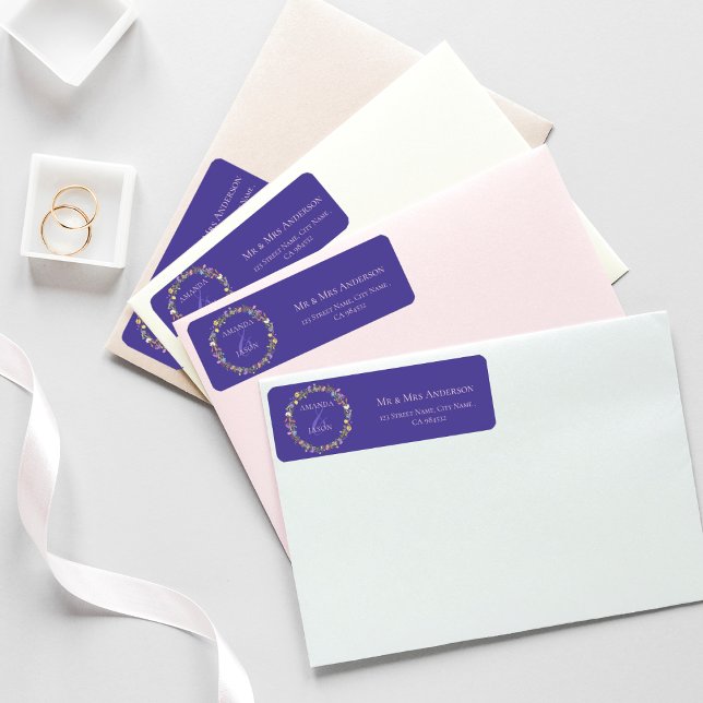 Wildbloms Wandeans Blommigt Bröllop Returadress Etikett (Skapare uppladdad)