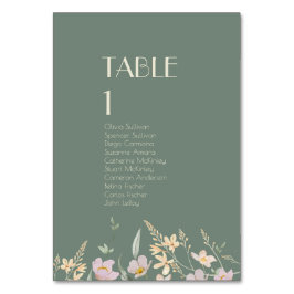 Wildblomsage Deco-Bordsnummer med Guests Bordsnummer