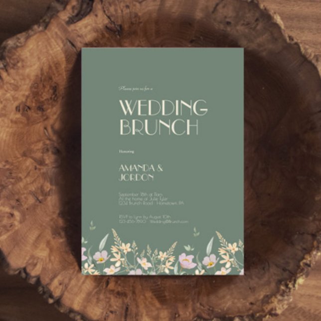 Wildblomsage Deco Bröllop Brunch Inbjudningar (Skapare uppladdad)