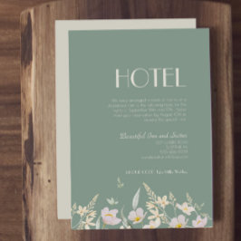 Wildblomsage Deco Bröllop Hotel Tilläggskort