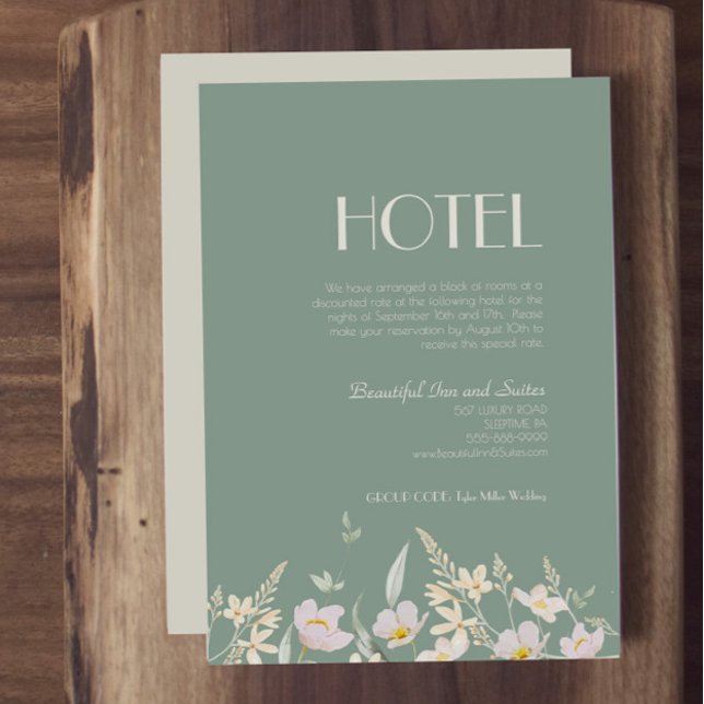 Wildblomsage Deco Bröllop Hotel Tilläggskort (Skapare uppladdad)