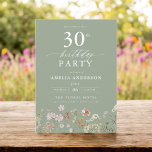 Wildblomsage Grönt Garden Blommigt 30års födelseda Inbjudningar<br><div class="desc">Fira i stil med en kalligrafi för trädgårdsepiga blommigtar i 30års födelsedag, perfekt för en milstolpe-händelse. Den här inbjudan har en slimmad men sofistikerad blommigt och elegant-kalligrafi. Temat lush-trädgården blandar naturskönhet med en ren typografi, skapar en tidlöshet och bjuder in utseende. Den är perfekt för utomhus- eller trädgårdsinstallationer och fångar...</div>