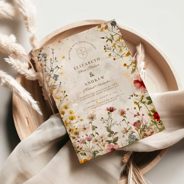 Wildblomsallad bröllopet inbjudningar (Skapare uppladdad)