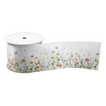 Wildblomsatin Ribbon, sommarblommor fält
