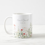 Wildblomsbröllopsförmån Kaffemugg<br><div class="desc">Den här designen innehåller en rad känsliga vildblommor med vattenfärg. Perfekt för elegant utomhus bröllop.</div>