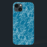 Wildblomsdamm med mönstrat fall av tealblått ipad<br><div class="desc">Modern vildblomsdamm har mönstrat ipad cover i djupa blåa akvariehuber. Perfekt gåva till flickor och kvinnor. Sarah Trett har utformat en unik vildblomsdammdesign.</div>