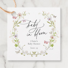 Wildblomsfjärilskran Baby i Bloom Gåvor Etiketter