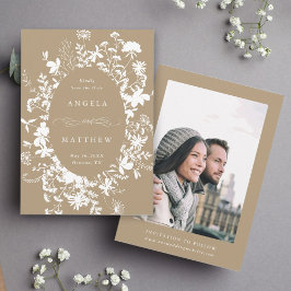 WildblomSilhouette Bröllop Tan Photo Spara Datumet