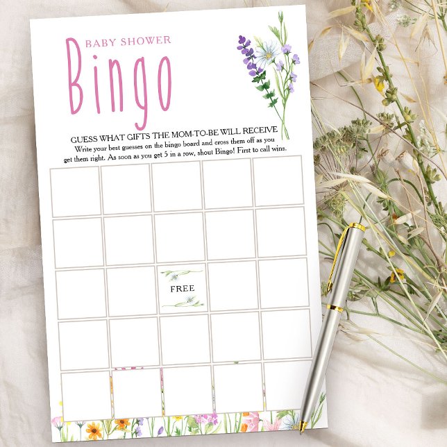 Wildblomsknappsskugga Bingo Game (Bingo Game from my Wildflower Meadow collection)