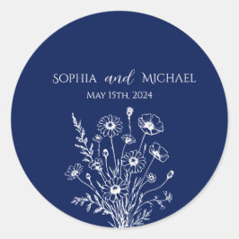 Wildblomskonlegance Wedding Stickers Runt Klistermärke