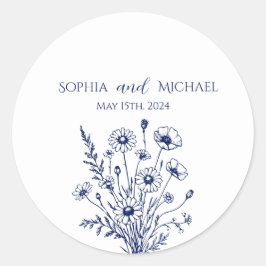 Wildblomskonlegance Wedding Stickers Runt Klistermärke
