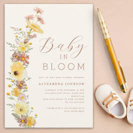 Wildblomskur Neutral Fall Baby Shower Inbjudningar