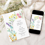Wildblomsskorgen, Eleganten Blommigt Bröllop Inbjudningar<br><div class="desc">Wildblomsbröllopsinbjudan med ömtåliga blommor i vilden. Den här söt vattenfärgens vilda blommor har dammblommor i rosa, lilac blue orange och gult. Perfekt för vår och sommarteman från land blommigt till ekologisk boho. Om du vill matcha produkter kan du bläddra i min samling av Wildblomsverktyg eller meddela mig om du vill...</div>