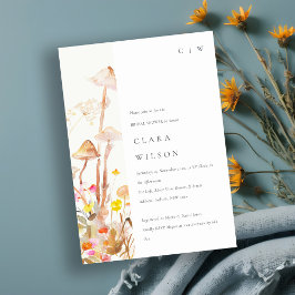 Wildblomssvamp Autumn Botanical Möhippa Inbjudningar