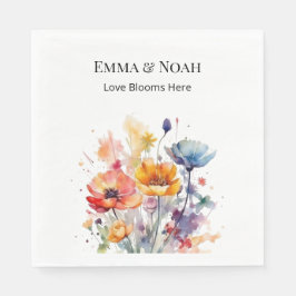 Wildblomssymfoni: Färgfull Vår Watercolor Pappersservett