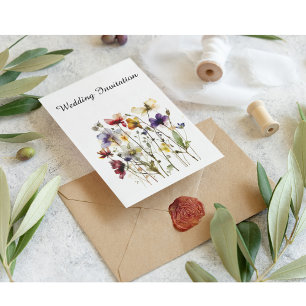 Wildblomssymfoni: Vibrant Watercolor Art Inbjudningar