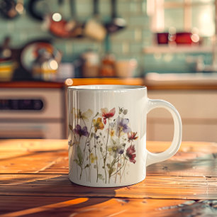 Wildblomssymfoni: Vibrant Watercolor Art Kaffemugg