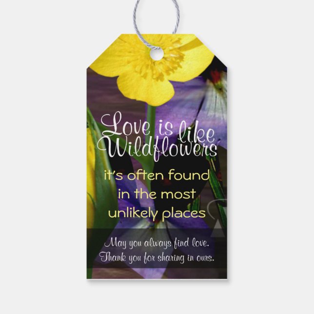 Wildblomster Gift Märkres Presentetikett (Baksidan)