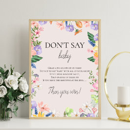 Wildblomsterbabyduschen Vår Säg inte Baby Game Fototryck